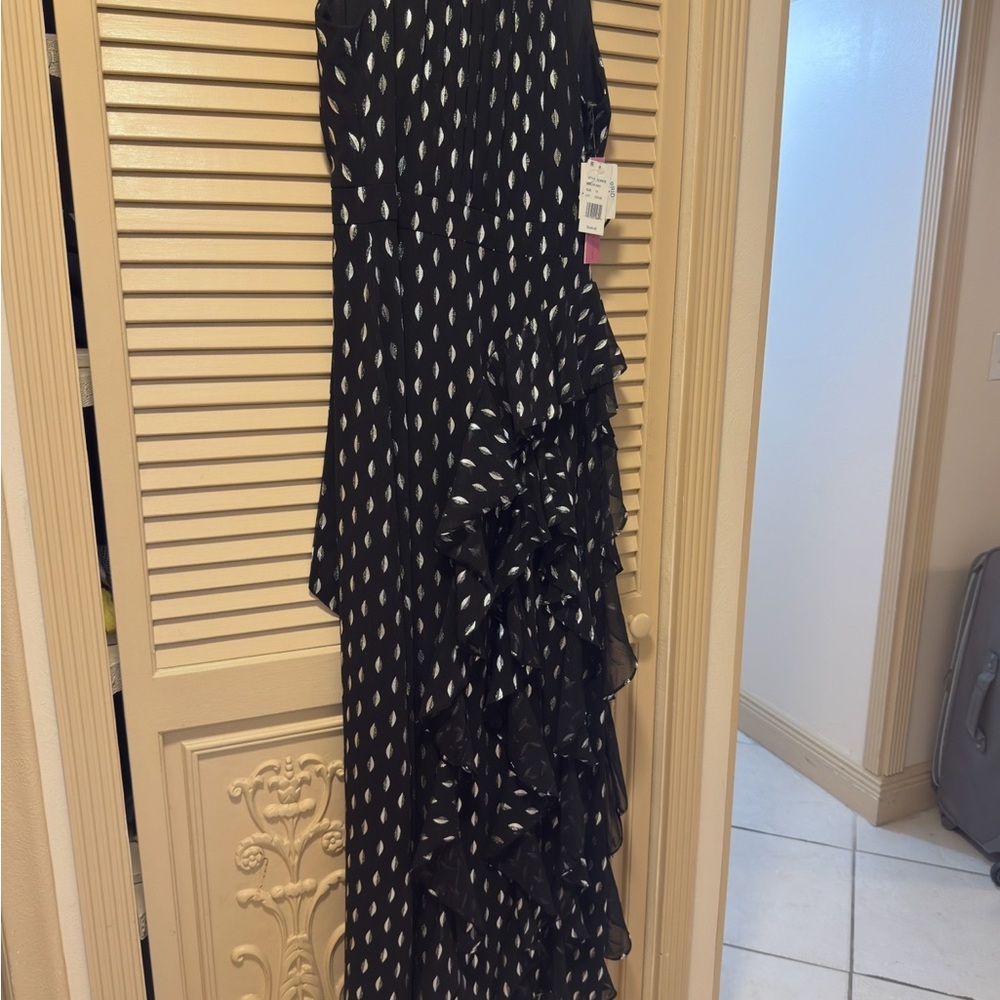 Beautiful long summer dress with ruffles.